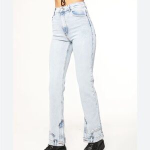 Revice denim Farrah legally blue straight trendy retro lev zipper ankle size 24